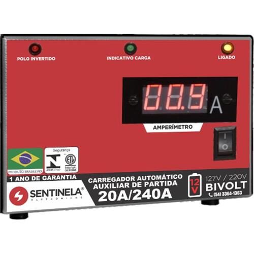 CARREGADOR DE BATERIA 20A/12V MOD.  - SENTINELA CA2012