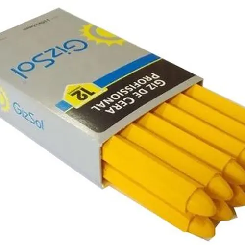 Giz de cera amarelo com 12 peças - SOL