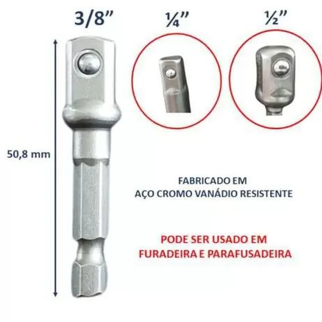 Jogo adaptador para soquetes 3 peças - WORKER