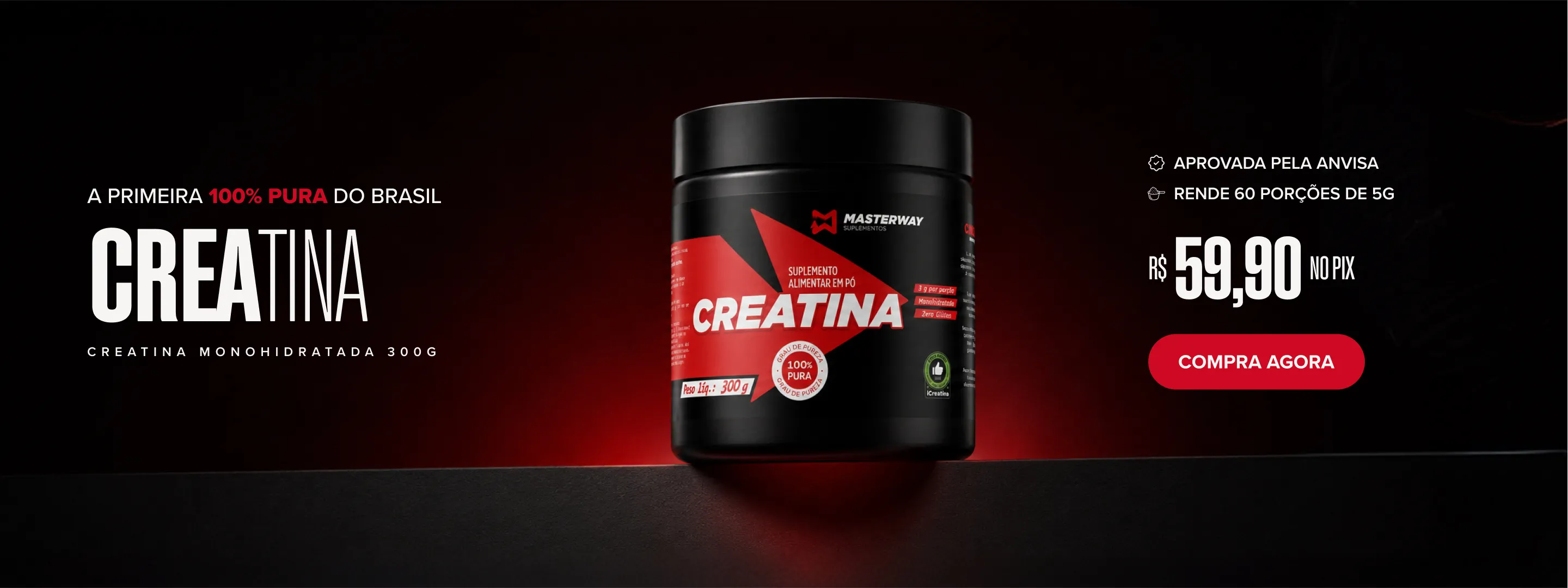 Banner Creatina Monohidratada 300g