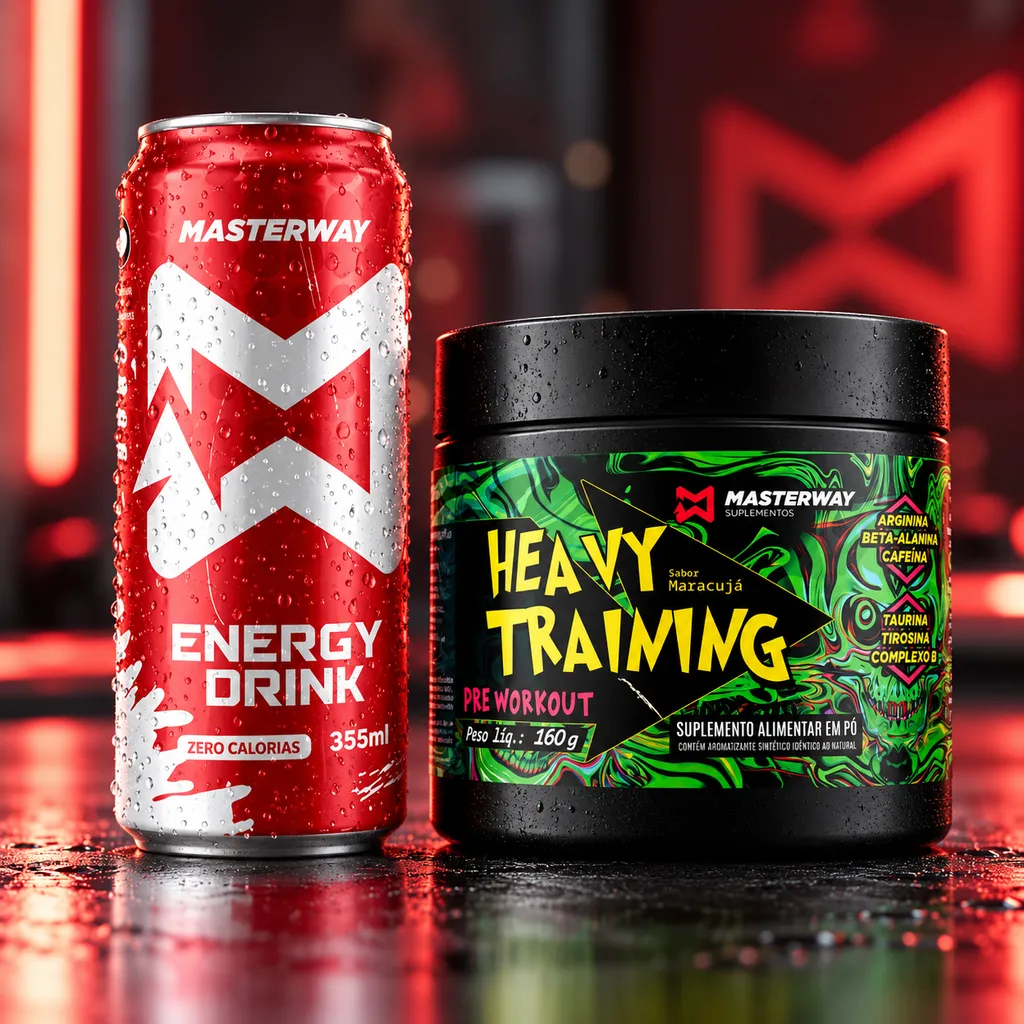 Pré-treino Heavy Training e Energético Zero Masterway
