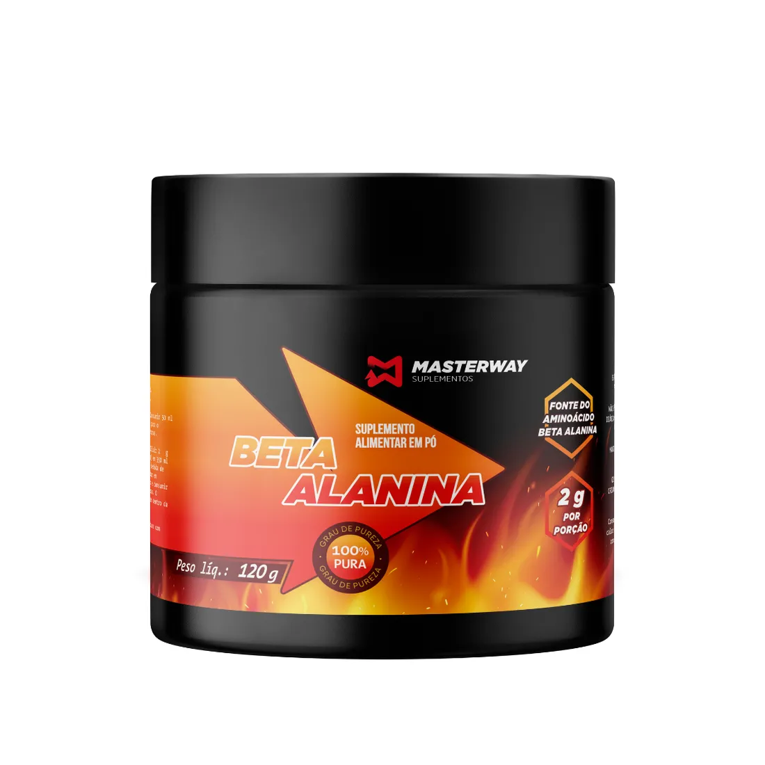Beta-Alanina em Pó 120g | Pré-Treino | Masterway