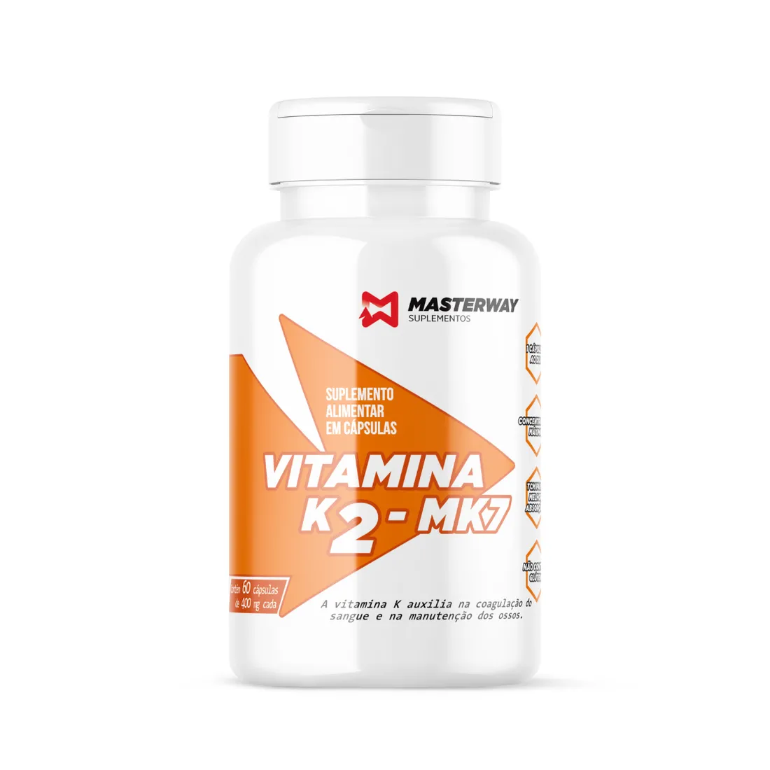 Vitamina K2 MK7 60 Cápsulas | Masterway Suplementos