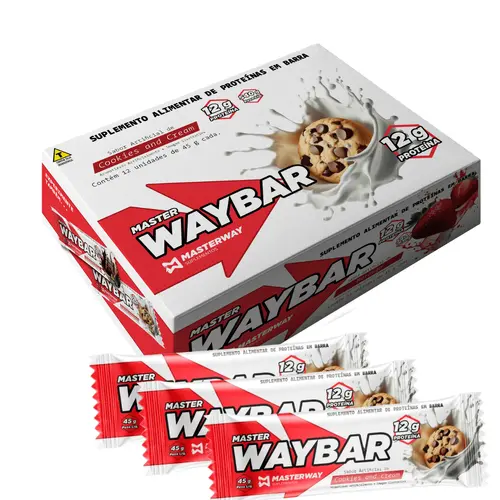Barra de Proteína (barrinha de proteína) - Display c/ 12 Un. - Masterway Suplementos Barra de Proteína (barrinha de proteína) - Display c/ 12 Un. - Masterway Suplementos