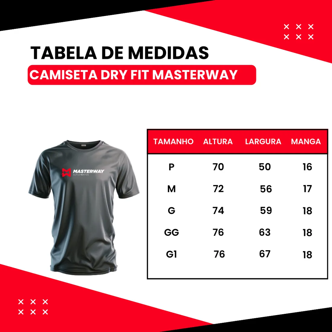 Camiseta Masculina DryFit | Tecido Leve | Masterway