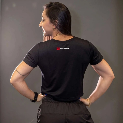 Cropped Feminino Preto - Masterway Suplementos Cropped Feminino Preto - Masterway Suplementos