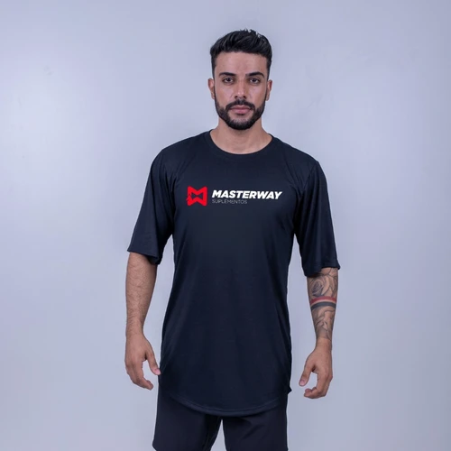 Camiseta Masculina Oversized Preta - Masterway Suplementos