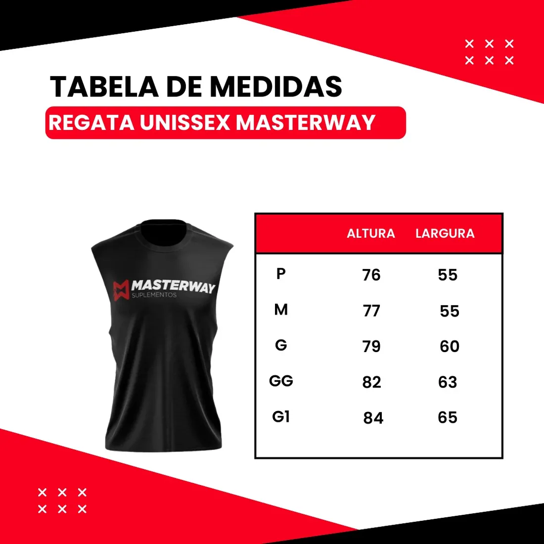 Regata Unisex Masterway | Liberdade e Conforto no Treino