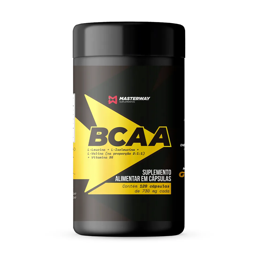 BCAA 2.4g 2:1:1 com Vitamina B6 (120 Caps) | Masterway