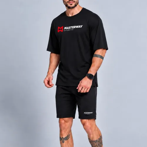 Camiseta Masculina Oversized Preta - Masterway Suplementos
