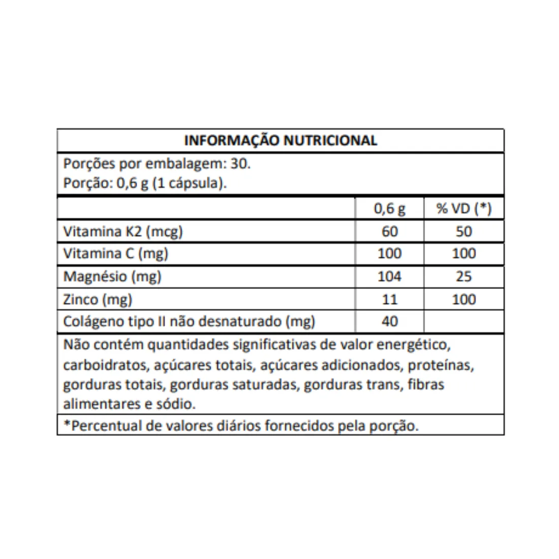 Colágeno Tipo II 30 Cápsulas | Masterway Suplementos