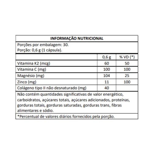 Colágeno Tipo II (30 caps) - Masterway Suplementos