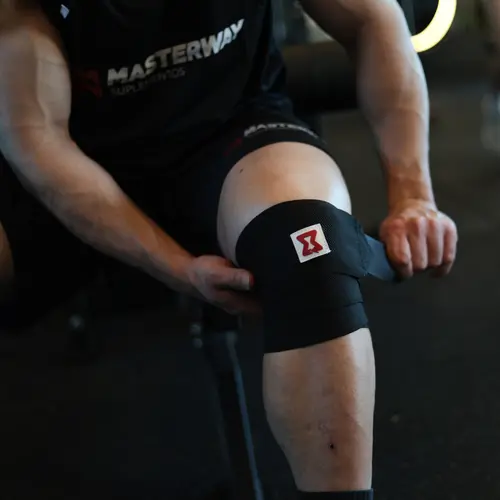 Faixa de Joelho Elástica Compressão - Masterway Suplementos
