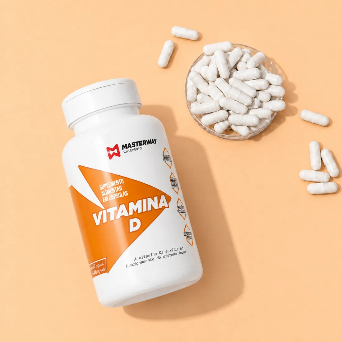 Vitamina D 2000UI 60 Cápsulas | Masterway Suplementos