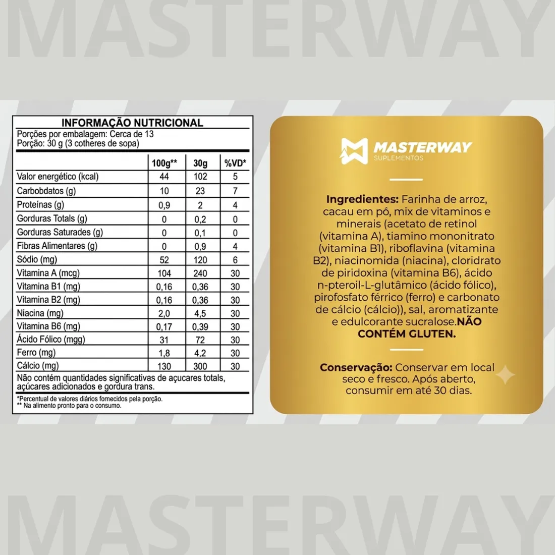 Creme de Arroz Instantâneo 400g | Masterway