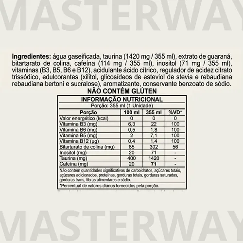 Energético Zero 355ml - Masterway Suplementos