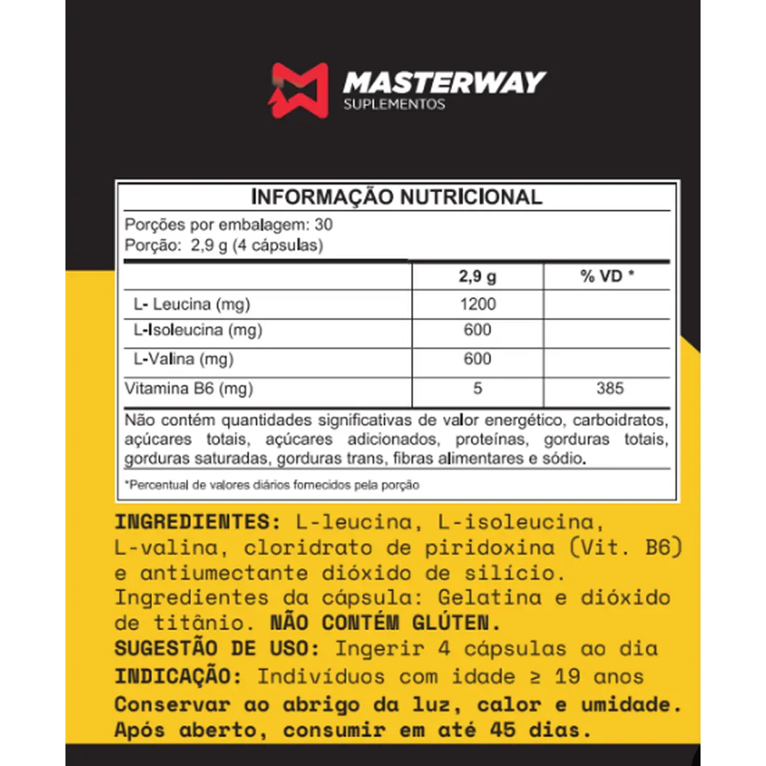 BCAA 2:1:1 + B6 - 120 CAPS - imagem 2