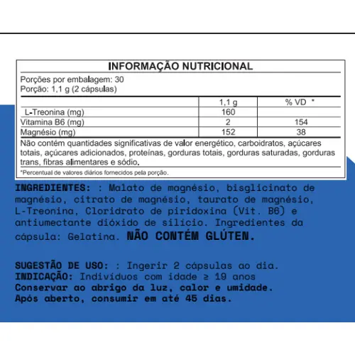 4 Magnésios 60 CAPS (Malato + Bisglicinato + Citrato + Taurato)