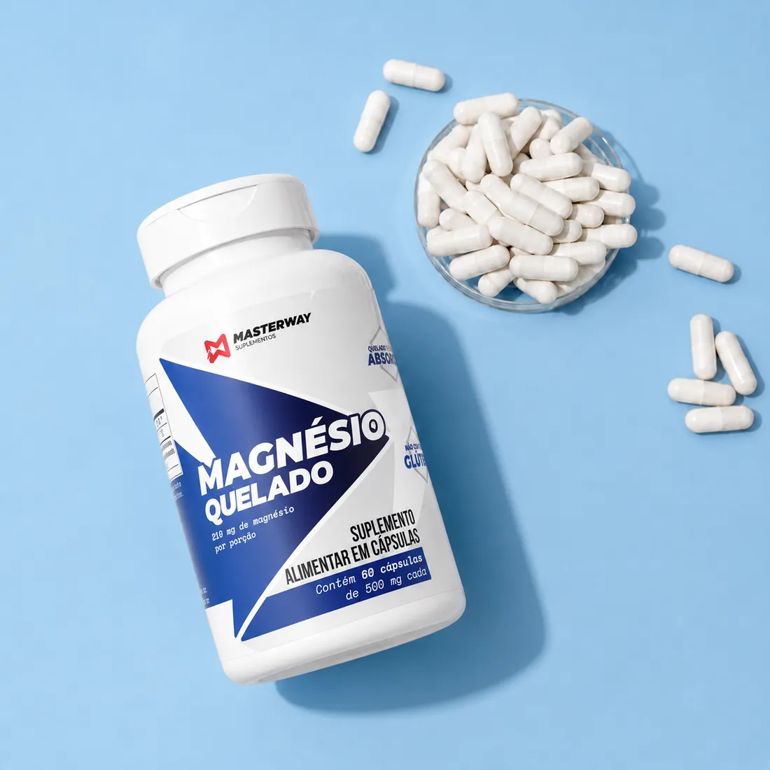 Magnésio Quelado Bisglicinato (60 Caps) | Masterway