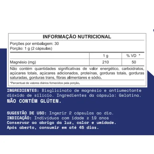 Magnésio QUELADO 60 CAPS