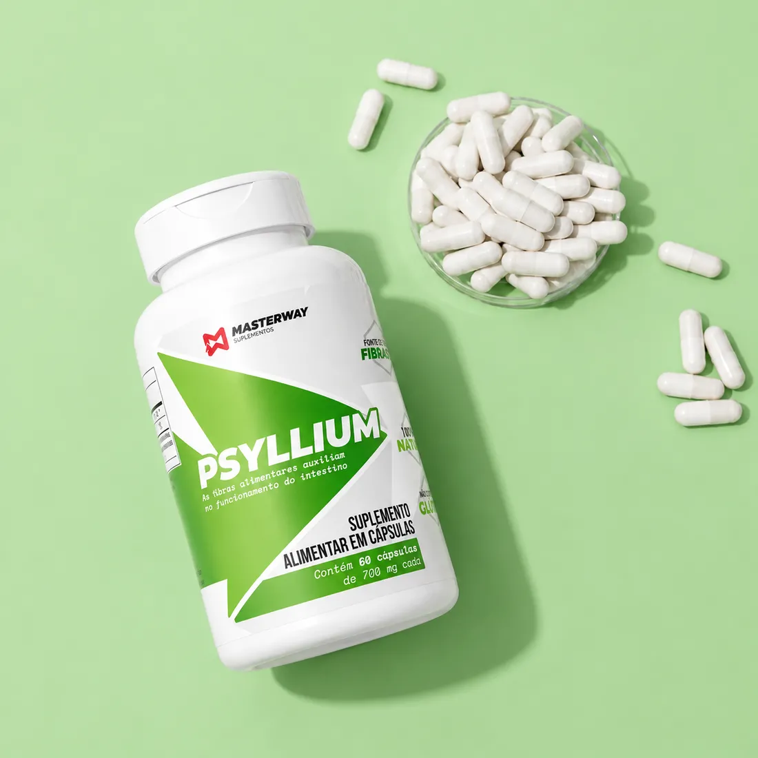 Psyllium em Cápsulas (60 Caps) | Fibra Masterway