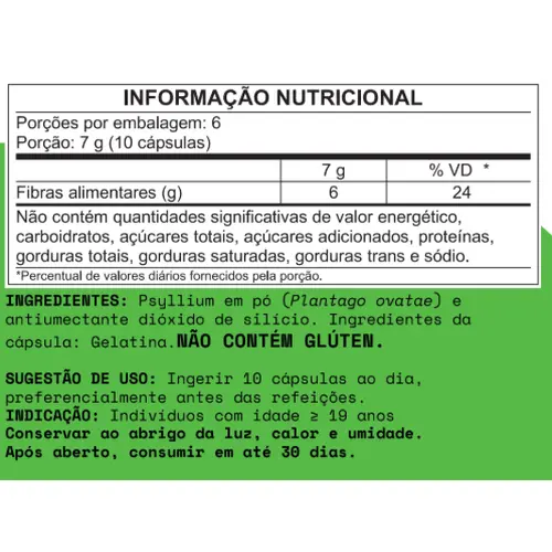 PSYLLIUM (Plantago Ovatae) 60 CAPS