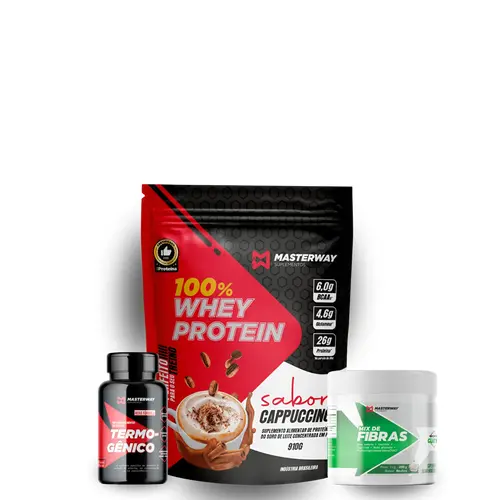 KIT EMAGRECIMENTO INTELIGENTE - Termogênico + Whey Concentrado + Mix de Fibras