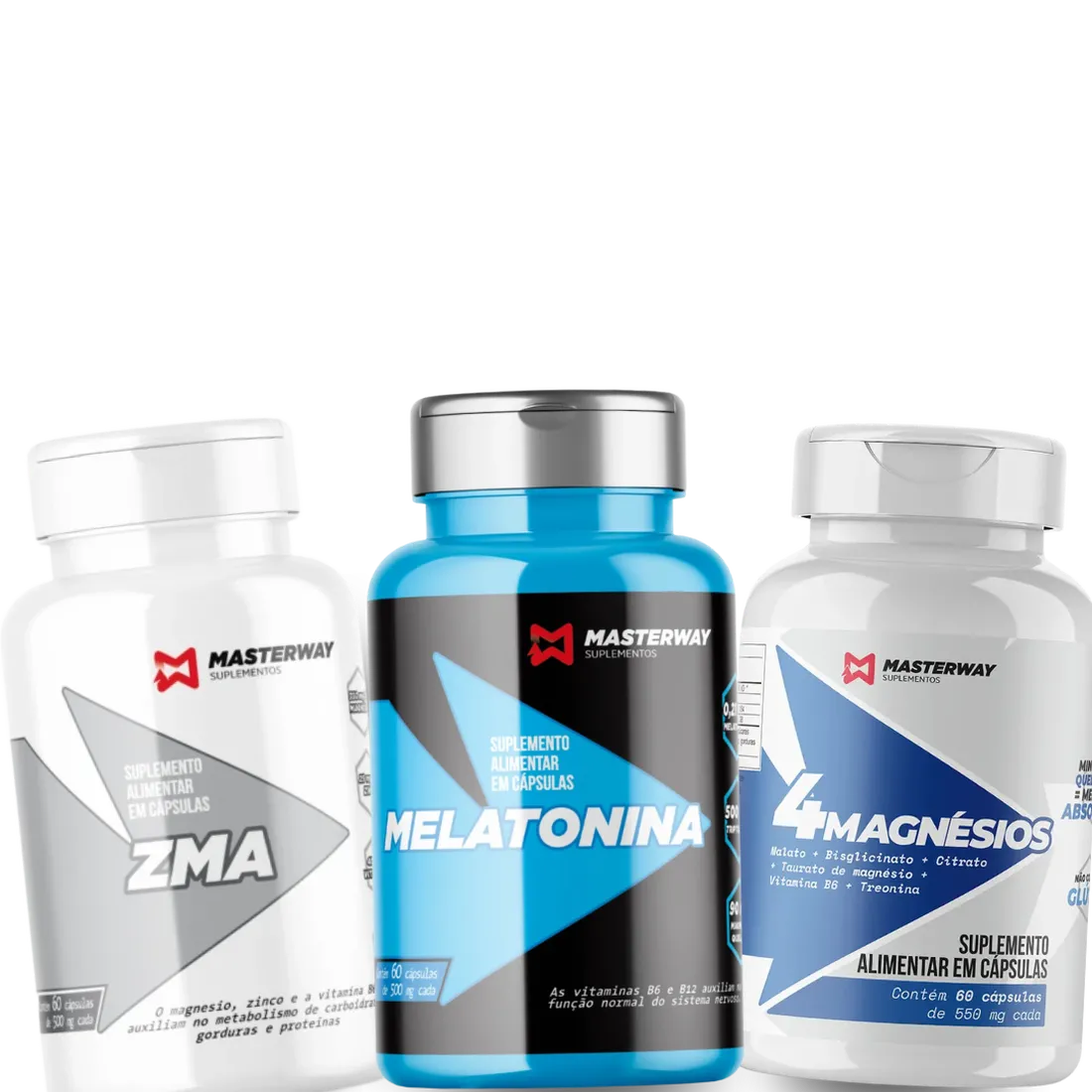 Kit Sono e Recuperação: Melatonina, ZMA e 4 Magnésios