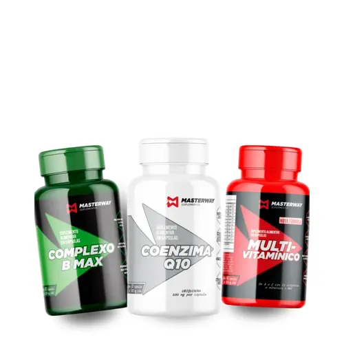 KIT ENERGIA DO DIA A DIA - Complexo B Max + Coenzima Q10 + Multivitamínico