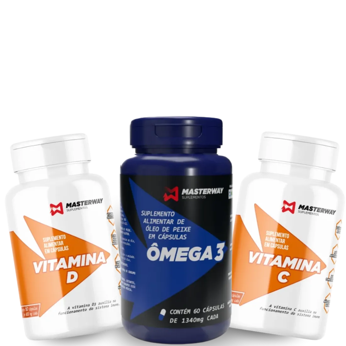Kit Imunidade com Vitamina C, Vitamina D e Ômega 3 | Masterway