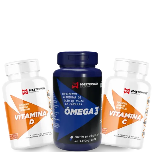 Vitamina C + Vitamina D + Ômega 3 - KIT IMUNIDADE 