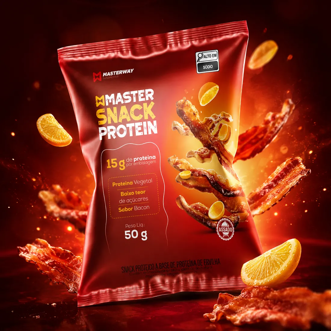 Master Snack Protein Presunto e Bacon | Snack Proteico Assado