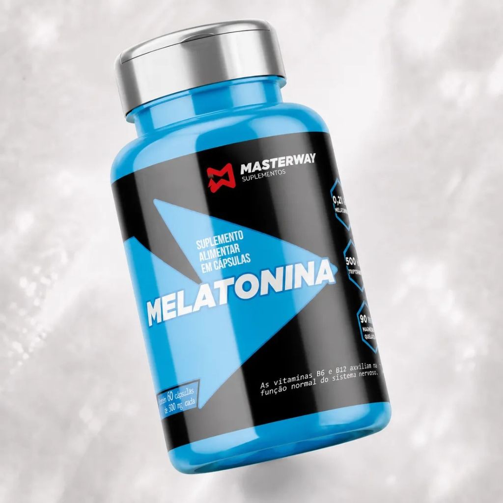 Frasco de Melatonina em cápsulas Masterway Suplementos