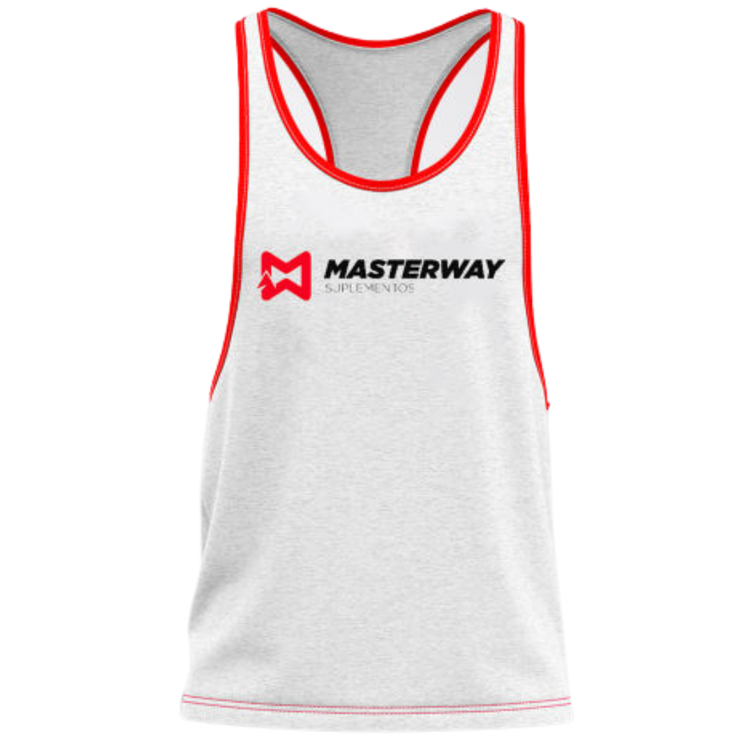 Regata Masculina Fit - Masterway Suplementos - GG, Branca