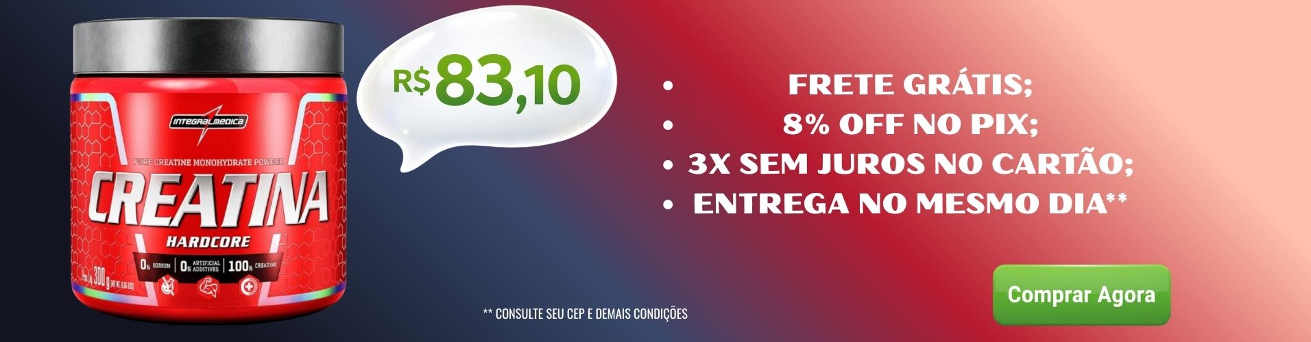 Banner Creatina Pura IM 300