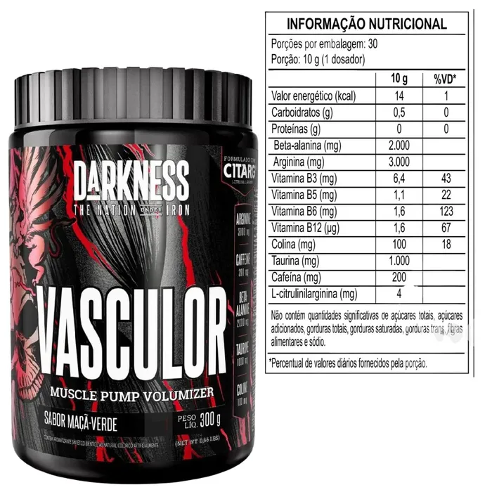 Pré Treino Vasculor 300g - Darkness