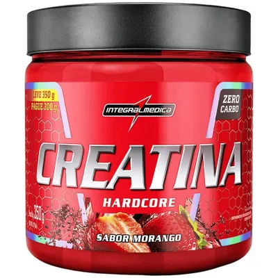Creatina Hardcore 350g Sabor Morango