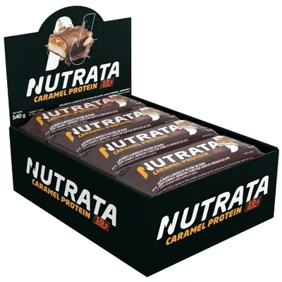 Barra Proteica Nutrata Sabor Dark Caramel - Display c/ 12 Unidades