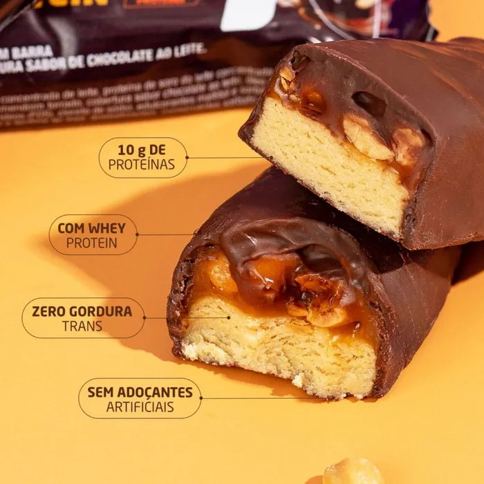 Barra Proteica Nutrata Protobar Sabor Paçoca - Display c/ 9 Unidades