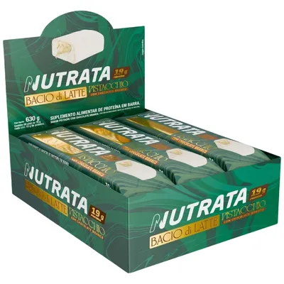 Barra Proteica Nutrata Sabor Pistache com Chocolate Branco