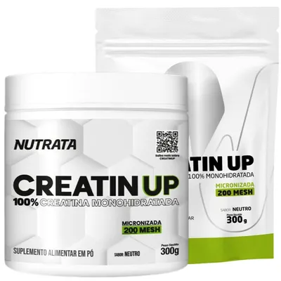 Kit 2x Creatina 100% Monohidratada Nutrata 300g Pote + Refil