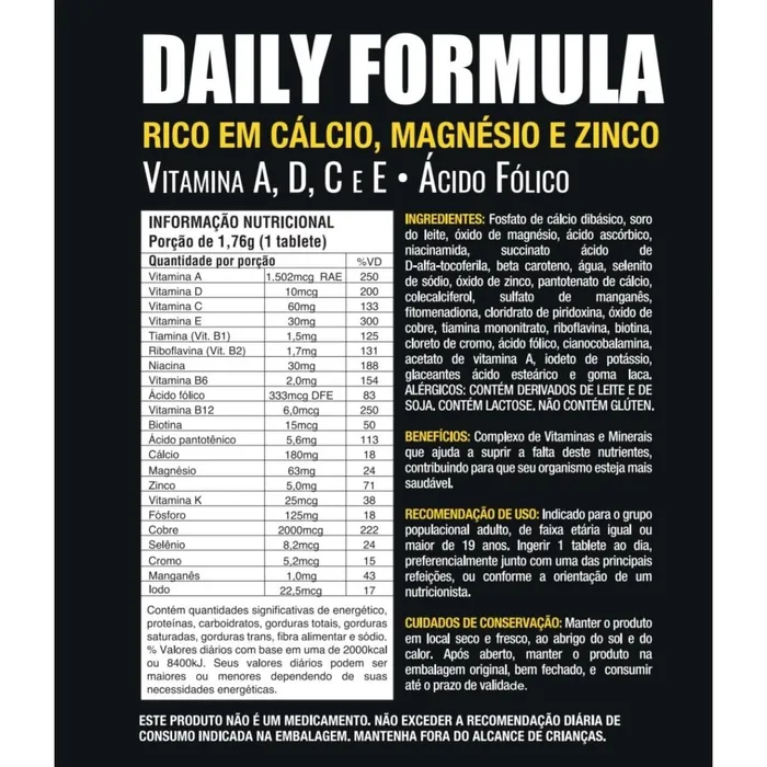 Multivitamínico Daily Fórmula 100 Tabletes