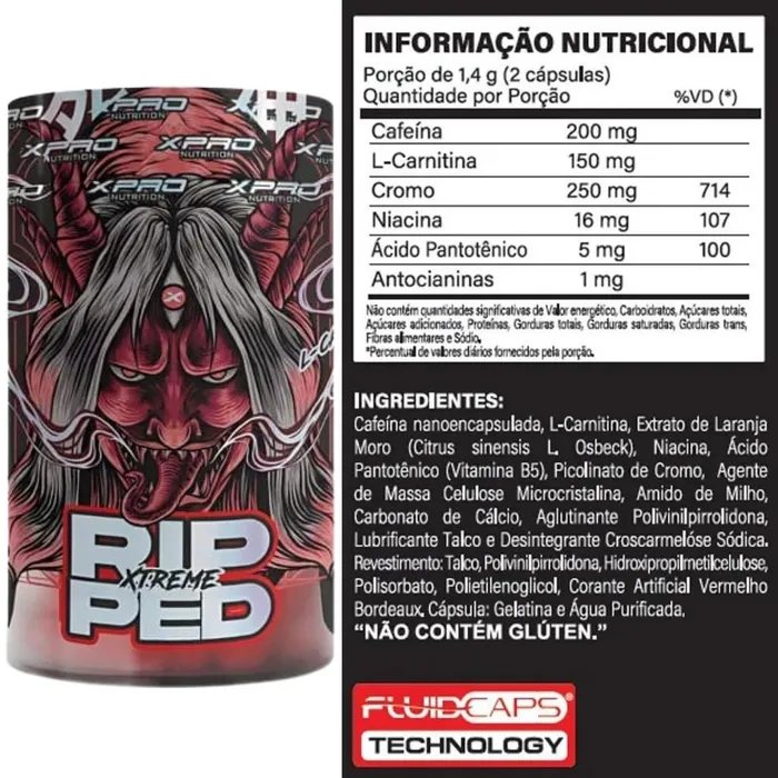 Termogênico Ripped Extreme Red 60 Cápsulas