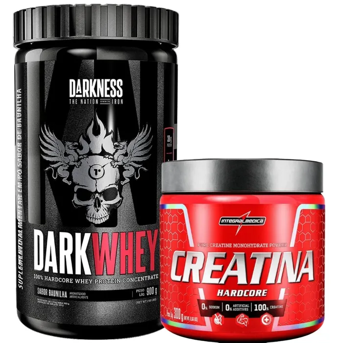 Kit Dark Whey 900g + Creatina Hardcore 300g