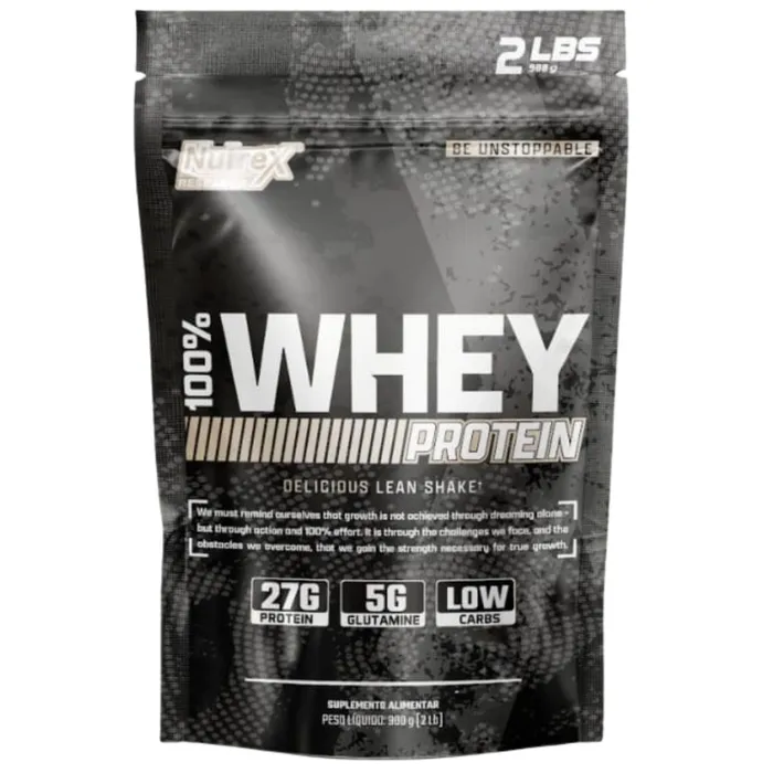 Whey 100% Nutrex Refil 900g Sabor Baunilha - 27g de Proteínas em cada porção