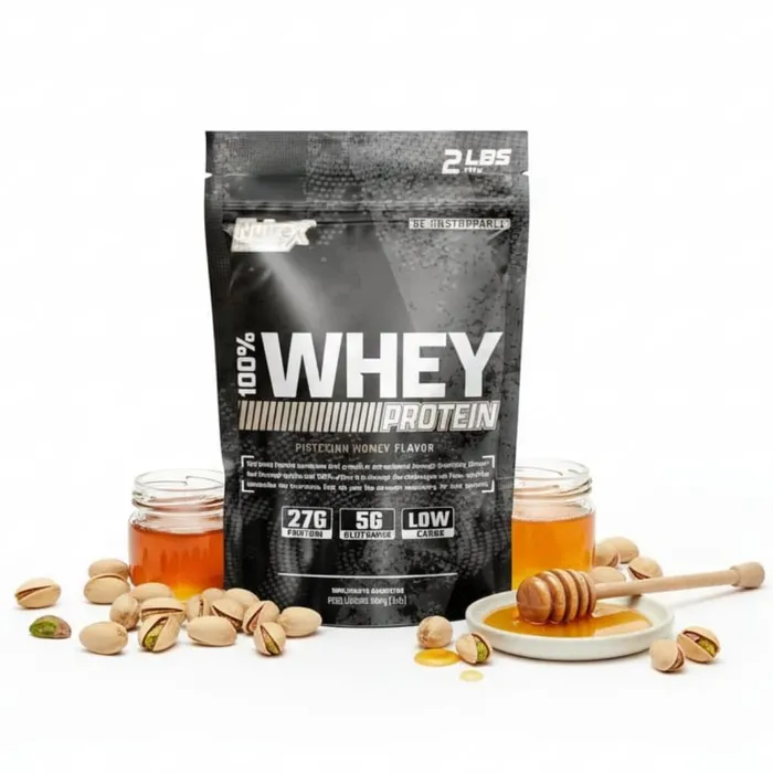 Whey 100% Nutrex Refil 900g - Sabor Pistache com Mel (27g de Proteína)