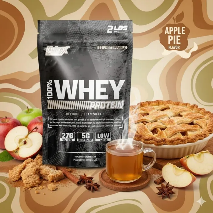 Whey 100% Nutrex Refil 900g Sabor Torta de Maçã - (27g de Proteínas)