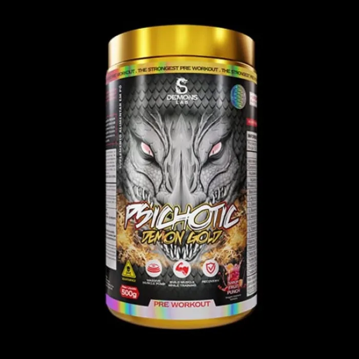 Pré Treino Psichotic Demon Gold 500g - Sabor Fruit Punch