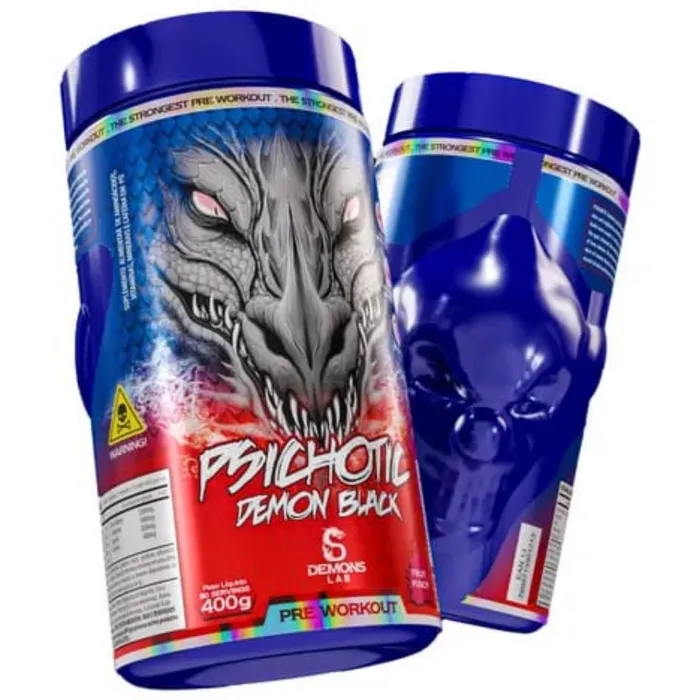 Pré Treino Psichotic Demon Black 400g - Sabor Fruit Punch