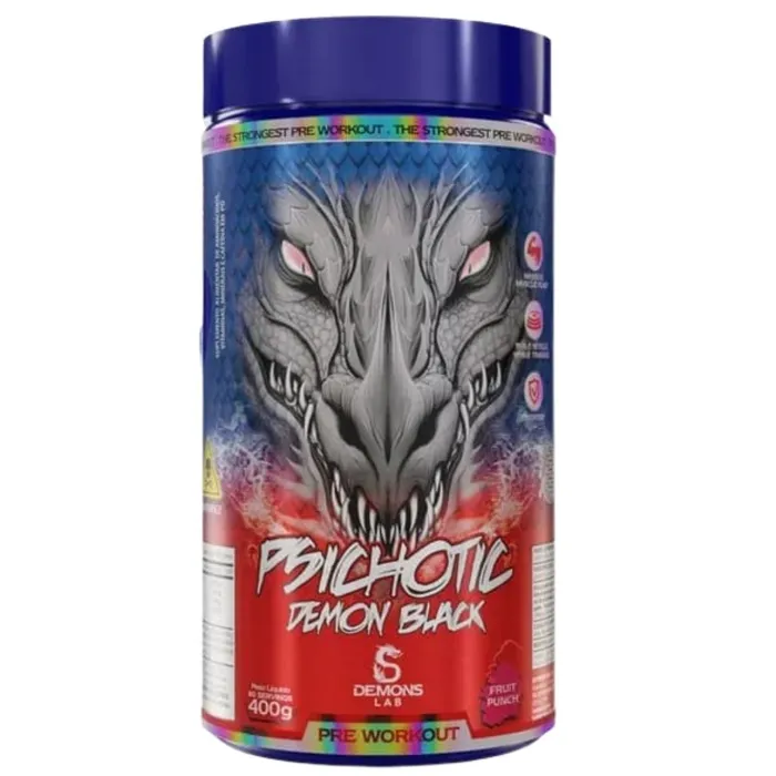 Pré Treino Psichotic Demon Black 400g - Sabor Fruit Punch